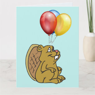 CARTE D'ANNIVERSAIRE DRÔLE DE PETIT CASTOR