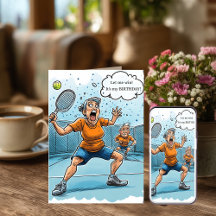 Carte d'anniversaire drôle de pickleball