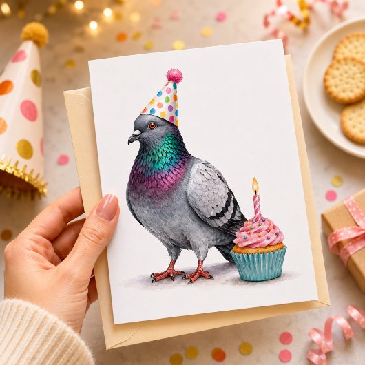 Carte d'anniversaire drôle de pigeon