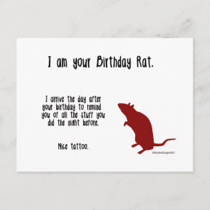 Carte d'anniversaire drôle de rat