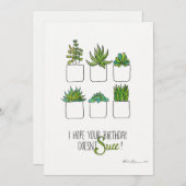 Carte d'anniversaire drôle de succulente, carte de (Devant / Derrière)