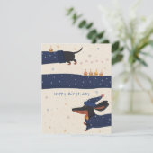 Carte d'anniversaire drôle de teckel - Cadeau d'ar (Debout devant)
