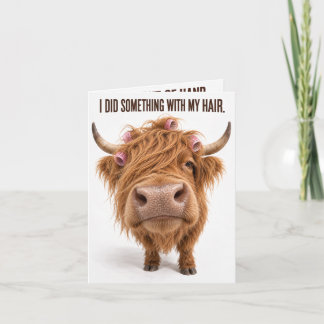 Carte d'anniversaire drôle de vache des Highlands