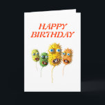 Carte d'anniversaire drôle de visages<br><div class="desc">Bactéries avec les visages drôles vous souhaitant un joyeux anniversaire</div>
