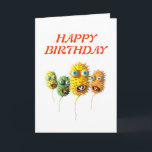Carte d'anniversaire drôle de visages<br><div class="desc">Bactéries avec les visages drôles vous souhaitant un joyeux anniversaire</div>