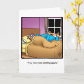 Carte d'anniversaire drôle d'humour sur les ronfle (Fleur jaune)