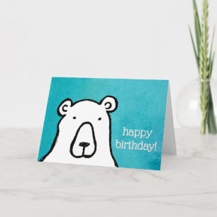 Carte d'anniversaire drôle d'ours polaire blanc an
