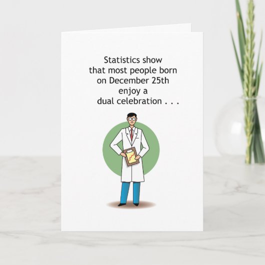 Carte d'anniversaire drôle du 25 décembre (Devant)