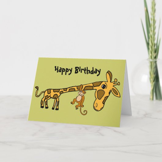 Carte d'anniversaire drôle du singe BL et de la (Devant)