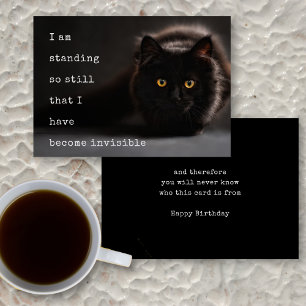 Carte d'anniversaire drôle et anonyme de chat noir