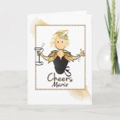 Carte d'anniversaire drôle et élégante pour elle, (Devant)
