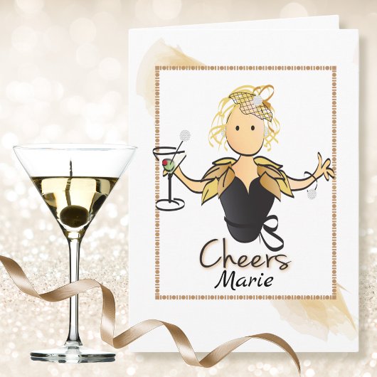 Carte d'anniversaire drôle et élégante pour elle,