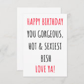 Carte d'anniversaire drôle et joyeuse pour elle (Devant / Derrière)