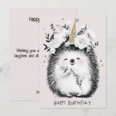 Carte d'anniversaire drôle et mignonne (Devant / Derrière)