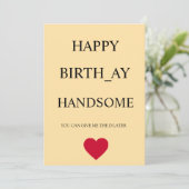 CARTE D'ANNIVERSAIRE DRÔLE ET SÉDUISANT (Debout devant)