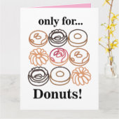 Carte d'anniversaire drôle et sucrée Donut Doughnu (Fleur jaune)