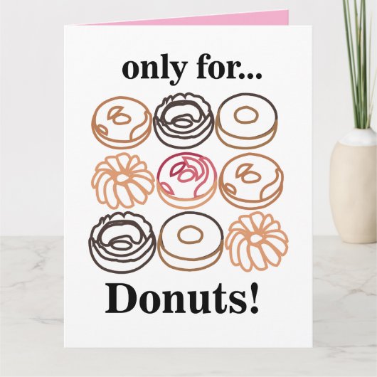 Carte d'anniversaire drôle et sucrée Donut Doughnu (Devant)