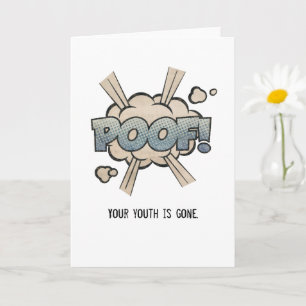 Carte d'anniversaire drôle et vintage ! Poof ! Jeu