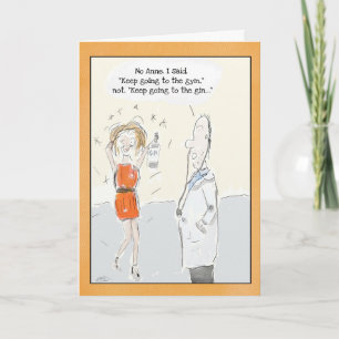 Carte d'anniversaire drôle : Genièvre ou gymnase ?