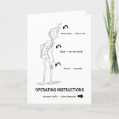 Carte d'anniversaire drôle Mode d'emploi (Devant)