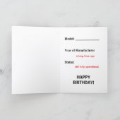 Carte d'anniversaire drôle Mode d'emploi (Intérieur)