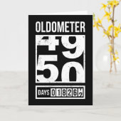 Carte d'anniversaire drôle Oldometer 50 ans, Sarca (Fleur jaune)