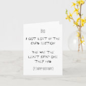 Carte d'anniversaire drôle pliée pour un membre de (Fleur jaune)