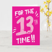 Carte d'anniversaire drôle pour adolescente 13 ans (Fleur jaune)