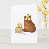 Carte d'anniversaire drôle pour chat 30 ans (Fleur jaune)