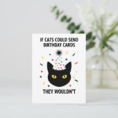 Carte d'anniversaire drôle pour chat si les chats (Debout devant)