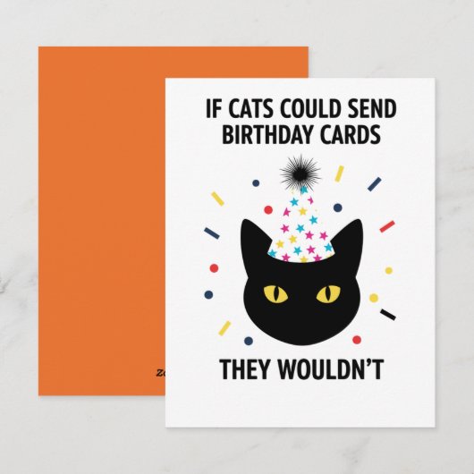 Carte d'anniversaire drôle pour chat si les chats (Devant / Derrière)
