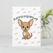 Carte d'anniversaire drôle pour Chihuahua (Debout devant)
