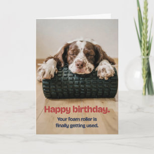Carte d'anniversaire drôle pour coureur avec chien