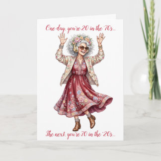 Carte d'anniversaire drôle pour femme de 70 ans