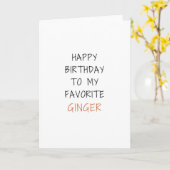 Carte d'anniversaire drôle pour Ginger (Fleur jaune)