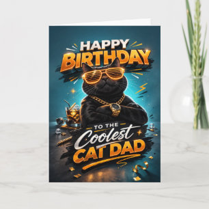 Carte d'anniversaire drôle pour homme avec un chat