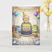 Carte d'anniversaire drôle pour les vieux (Fleur jaune)