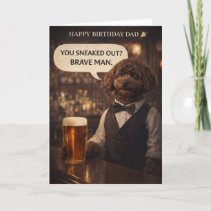 Carte d'anniversaire drôle pour papa avec un chien