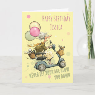 Carte d'anniversaire drôle pour scooter de mobilit