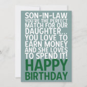 Carte d'anniversaire drôle pour un gendre avec une (Devant)