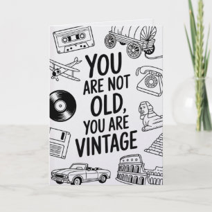 Carte d'anniversaire drôle rétro vintage Humour no