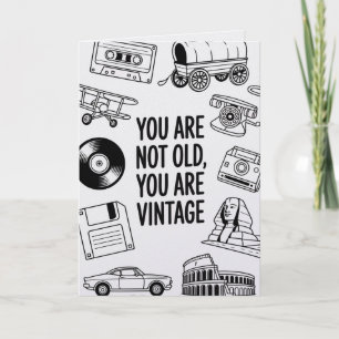 Carte d'anniversaire drôle rétro vintage Humour no