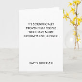 Carte d'anniversaire drôle scientifiquement prouvé (Fleur jaune)