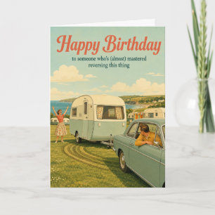 Carte d'anniversaire drôle sur la caravane à l'env