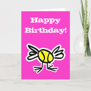 Carte d'anniversaire drôle sur le thème de tennis
