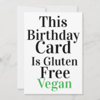Carte d'anniversaire drôle végane sans gluten