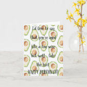 Carte d'anniversaire drôle "vieilli comme un avoca (Fleur jaune)