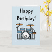 Carte d'anniversaire Drumming (Fleur jaune)