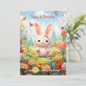 Carte d'anniversaire du 1er anniversaire du lapin (Debout devant)