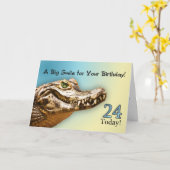 Carte d'anniversaire du 24e anniversaire (Fleur jaune)